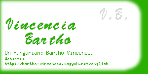 vincencia bartho business card